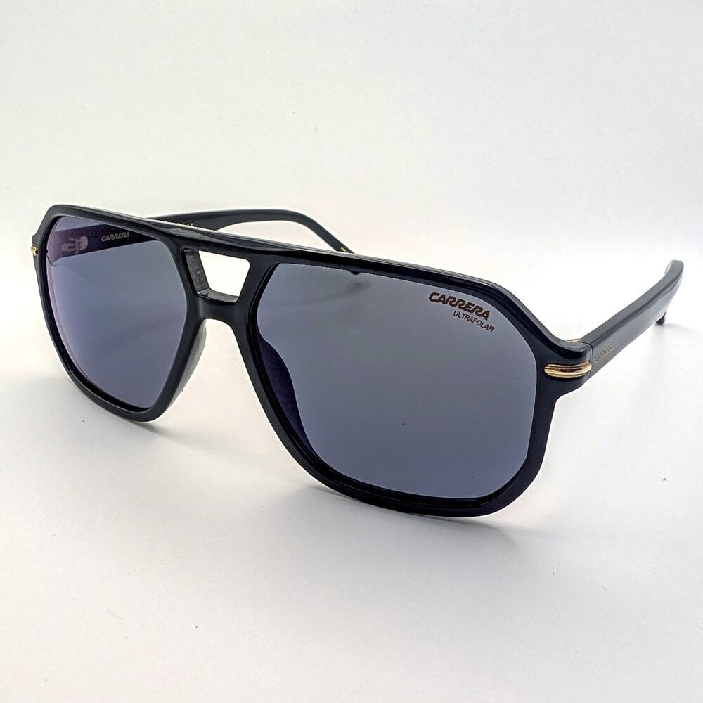Carera 350 Navigator Double Bridge Polarized Sunglasses – Matte Black & Silver